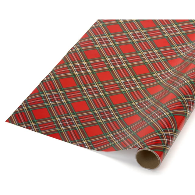 Papyrus Holiday Plaid Wrapping Paper, 30 in. x 9 ft.
