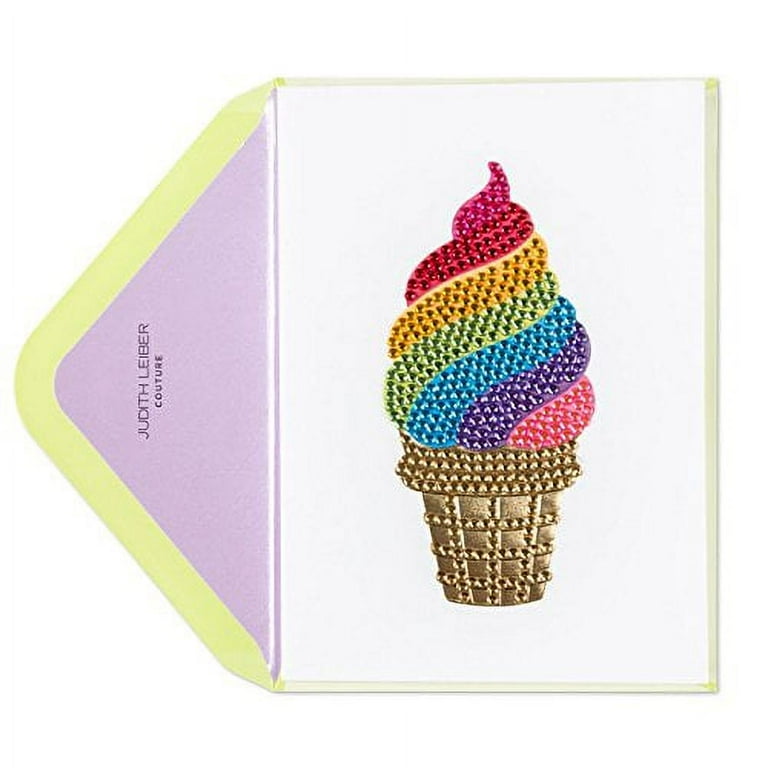 Papyrus Judith Leiber Couture Gemmed Ice Cream Cone Birthday