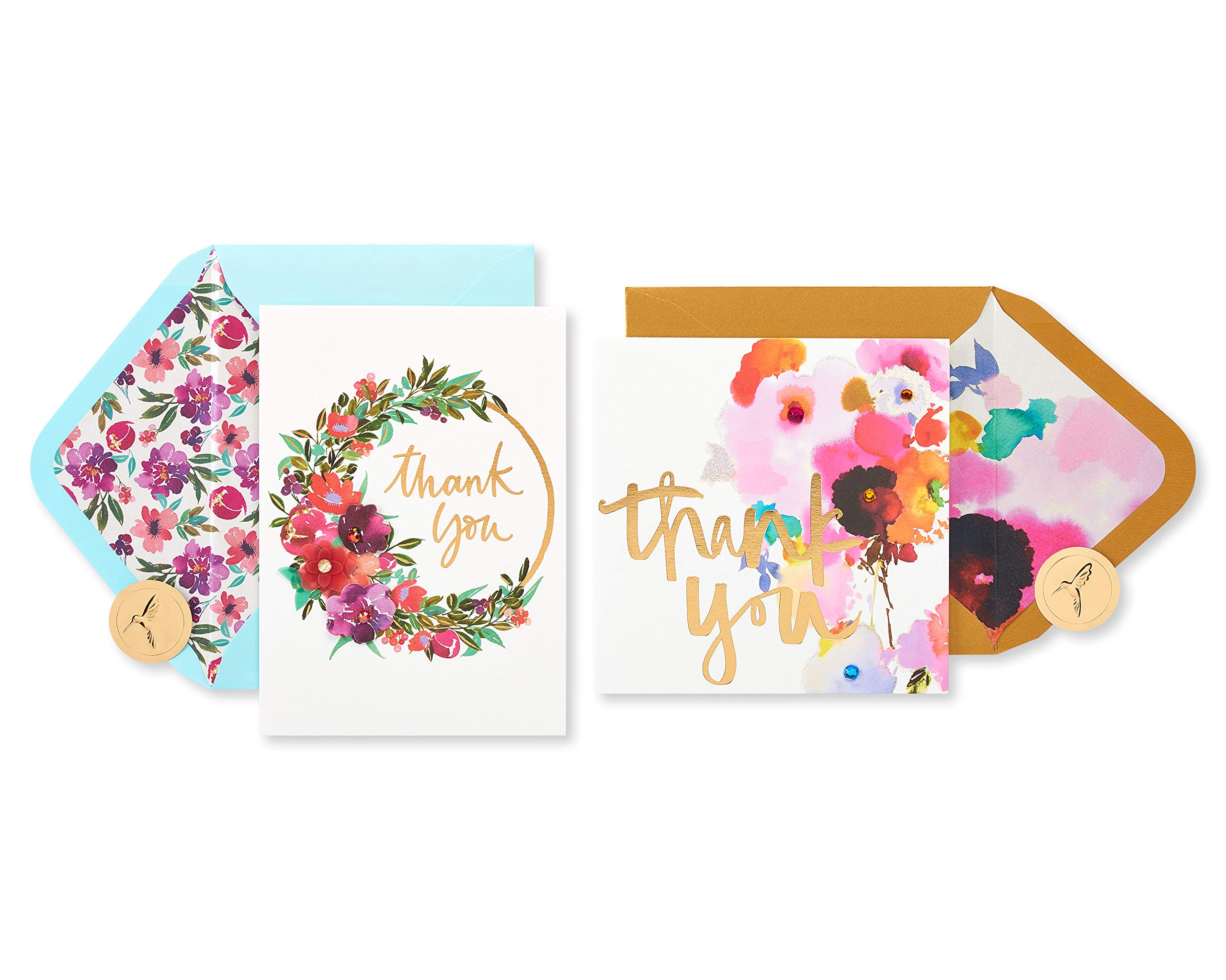 Papyrus Dankeskarte Mit Blumenmuster & Goldfolie – Hochwertige Karte Für Besondere Dankeswünsche