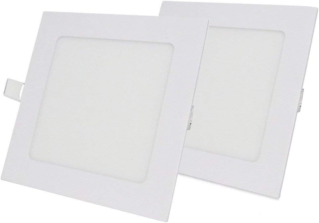 Lot De 2 Plaques Downlight Led Plafond Encastré Circulaire 12 W Lumière Chaude 3000 K 1020