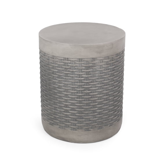 Paquette Lightweight Concrete Outdoor Side Table, Concrete Finish