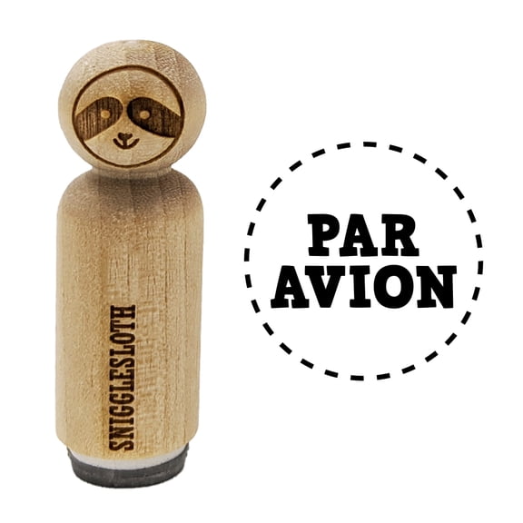 Par Avion Air Mail Dashed Circle Text Rubber Stamp for Scrapbooking Crafting Stamping - Mini 1/2 Inch
