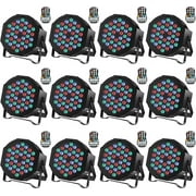 Par Lights 36W RGB Wireless Battery Powered Sound Activated Remote Control for Wedding Party Church 12 Pack