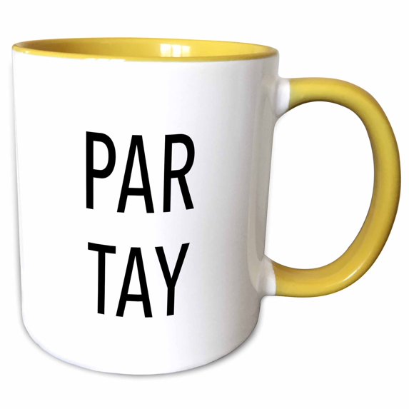 3drose, Par Tay, 11oz Two-tone Yellow Mug