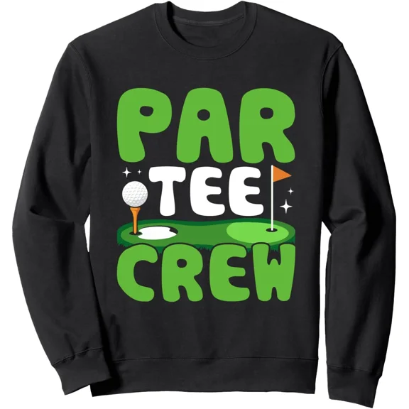 Par Tee Crew Golf Enthusiasts Fun Sport Lover Graphic Playful Motion Design Sweatshirt, up to size 5XL