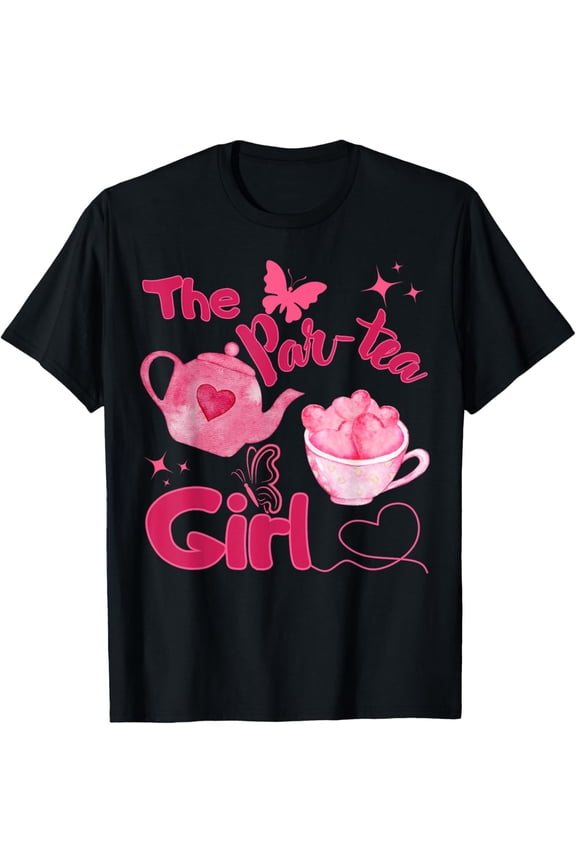 Par-tea Girl 2nd Birthday Tee Teapot Tea for Two Bday Party T-Shirt