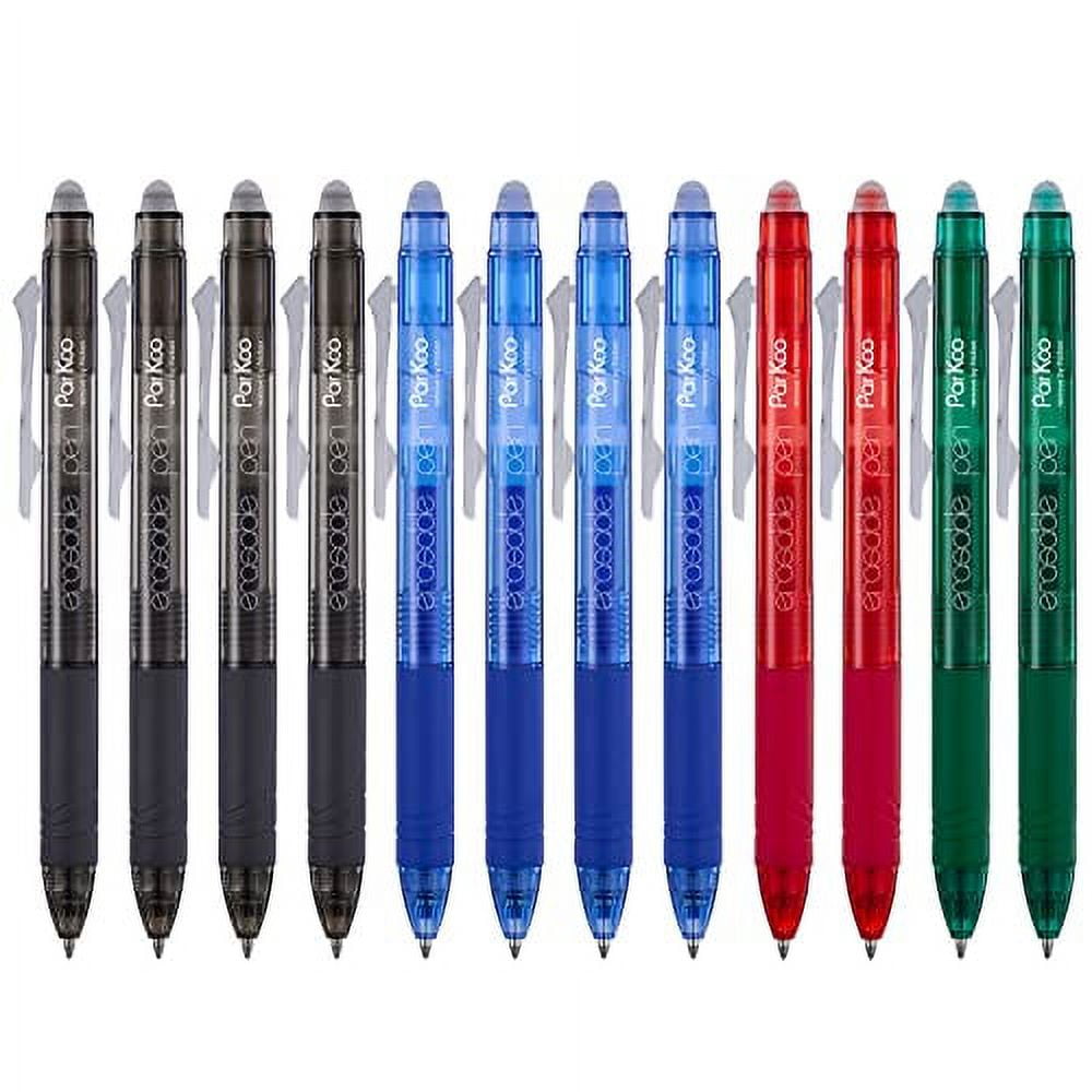 ParKoo Retractable Erasable Gel .. Pens Clicker Fine Point .. 0.7 mm
