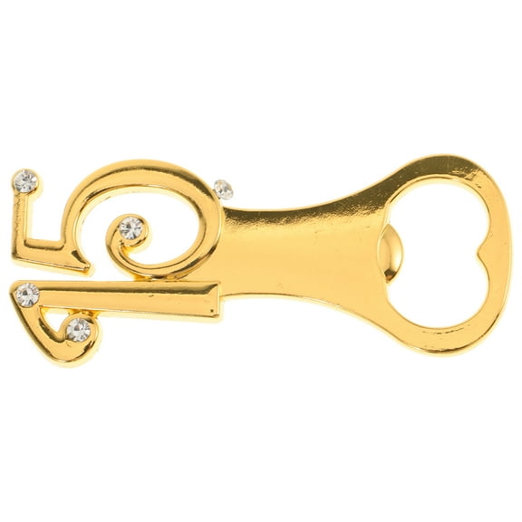 Masteelf 1Set Golden Zinc Alloy Rhinestone Vintage Bottle Opening Tool for Men and Women Suitable for All Festive Occasions