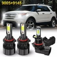 thumbnail image 1 of Para For Ford Explorer 2016 2017 2018 faros LED High + luz antiniebla Set 4, 1 of 14