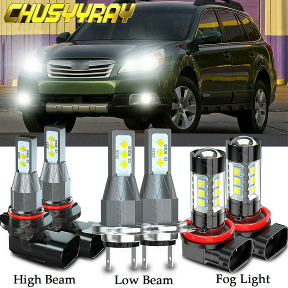 Para For Subaru Legacy Outback 2010 2011 2012 Faros LED Hi / Lo + Luz antiniebla