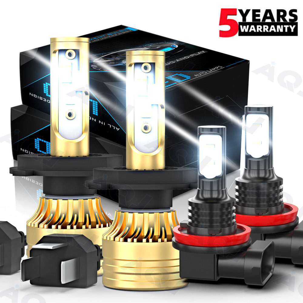Para For Toyota Yaris 2006-2020 LED Faros Altos/Bajos+Luces Antiniebla Bombillas