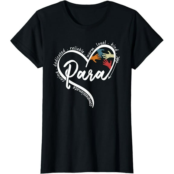 Para Heart Teacher Paraprofessional Paraeducator T-Shirt