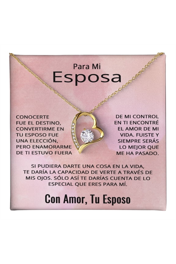 Para Mi Esposa En Espanol Novia Pareja Amor Aniversario Cumpleaños Celebración Collar Pendiente To My Wife Necklace in Spanish Anniversary Valentines Day Jewelry