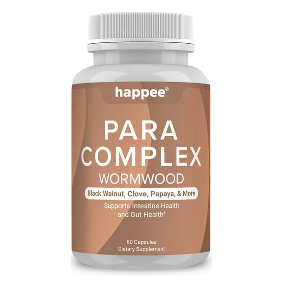 Happee Parapurge Parasite Cleanse for Humans Herbal Gut Detox with Wormwood & Black Walnut - 60 Capsules