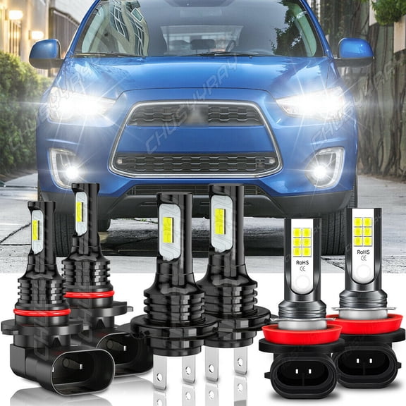Para for Mitsubishi Outlander 2014-2020 Faros LED Altos/Bajos + Luz Antiniebla Bulbs