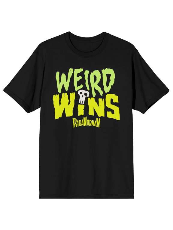 ParaNorman Weird Wins Adult Black Crew Neck Short Sleeve T-shirt-Large