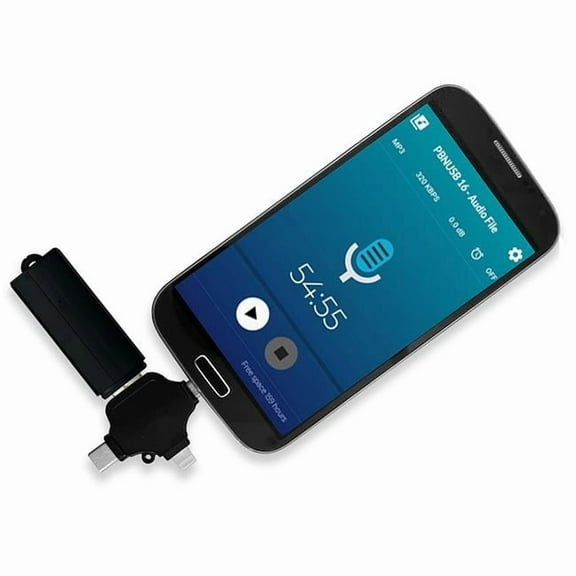 KUSB-OTG Voice Activated Digital Audio Recorder Includes OTG Adapter to Listen on iPhone/Androids