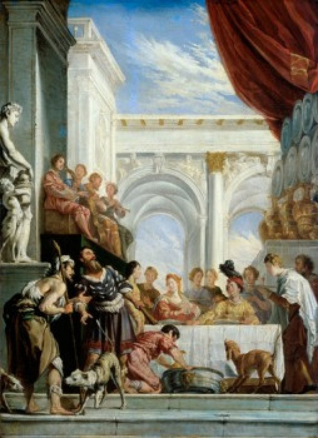 The Parable of Dives and Lazarus C1620 Domenico Fetti (ca1589-1623 Italian) Oil on wood panel National Gallery of Art Washington DC USA Canvas Art - Domenico Fetti (24 x 36)