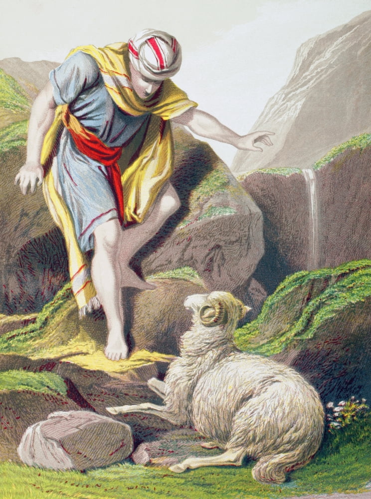 The Parable Of The Lost Sheep From The Holy Bible Published By William Collins Sons & Company In 1869 Chromolithograph By JM Kronheim & Co Canvas Art - Ken Welsh Design Pics (12 x 17)