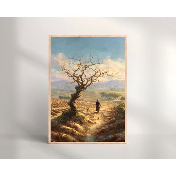Parable Of The Barren Fig Tree Christian Wall Art Luke 13:6-9 Bible Verse Print Faith Decor Scripture Bible Parable Home Decor Office Wall Art