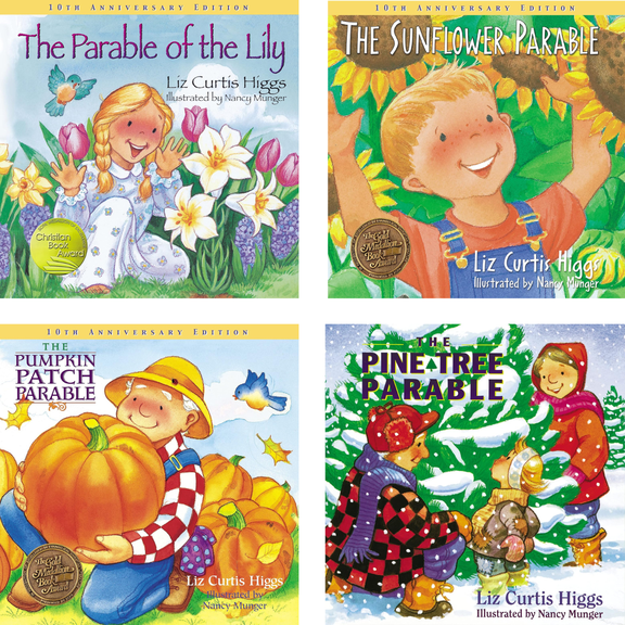 Parables Series Complete Set Books 1-4: The Pumpkin Patch Parable, The Pine Tree Parable, The Sunflower Parable, The Parable of the Lily by Liz Curtis Higgs (Hardcover Collection)