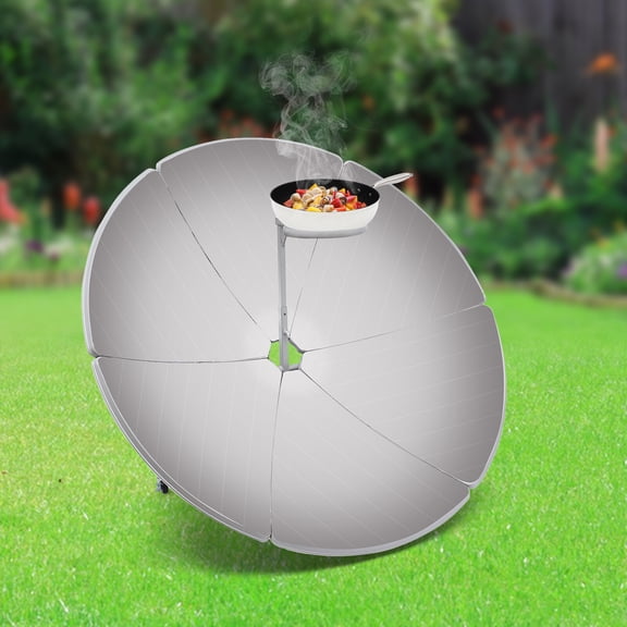 Parabolic Solar Cooker 59 Inch, 1500W High Power Sun Oven, Concentrating Solar Stove Reaches 1832F, Fuel-Free Outdoor Camping Cooker for Backyard Emergency Preparedness Boil Water 6-8 Min
