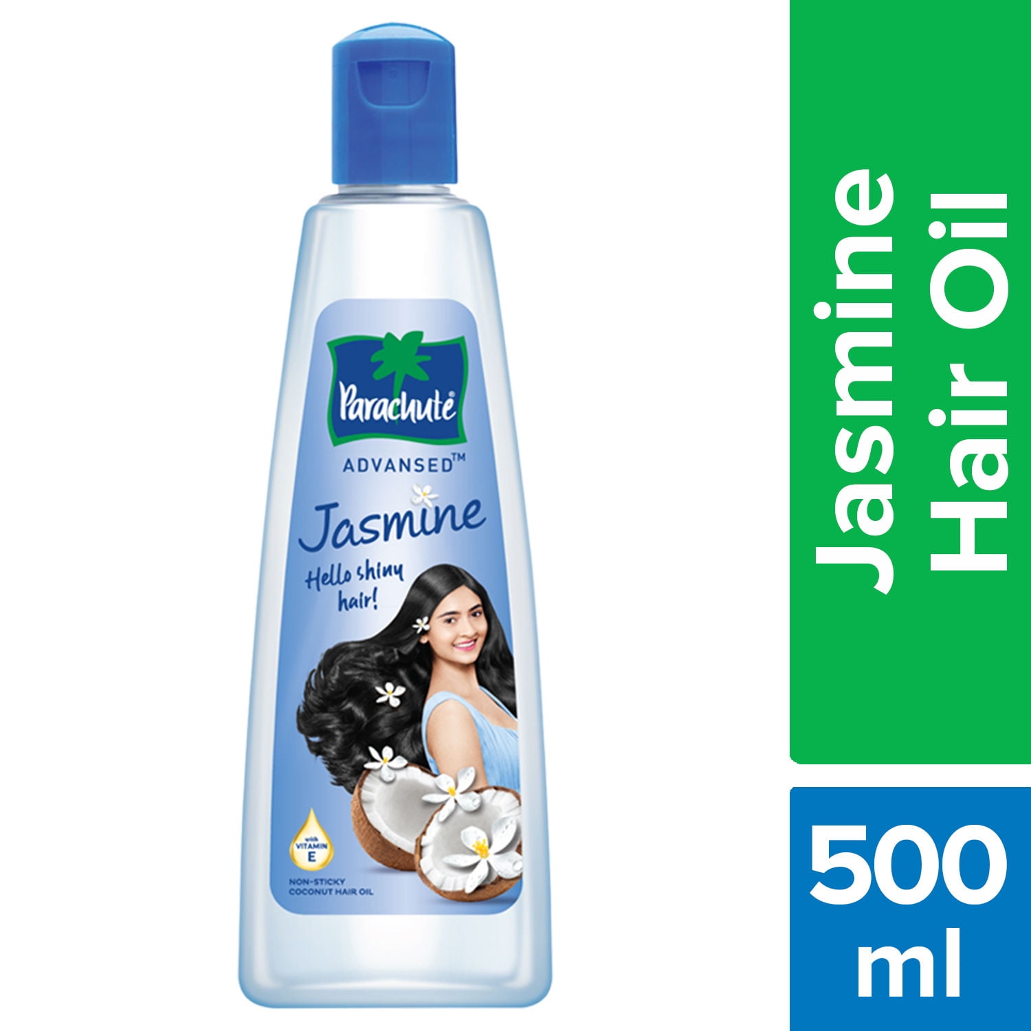 Parachute Advansed Jasmine Coconut Hair Oil, Vitamin E for Healthy Shiny Hair, Non-sticky(500ml)