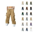thumbnail image 1 of Parachute Cargo Pants for Men 2025 Elastic Waist Drawstring Baggy Cargo Sweatpants with Pockets Mens Trousers, 1 of 8