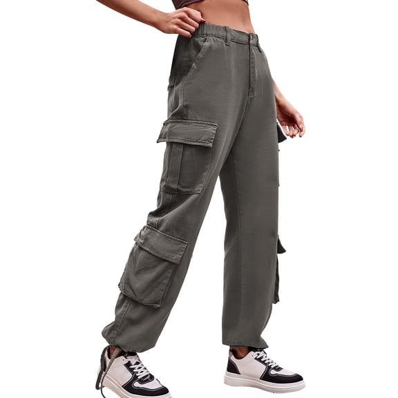 Parachute Pants For Women Drawstring Elastic Waist Ruched Baggy Cargo Pants Multiple Pockets Jogger Pant Womens Pants Suite Casual Work Pants Women Straight Leg Dress Pants for Women Business Casual