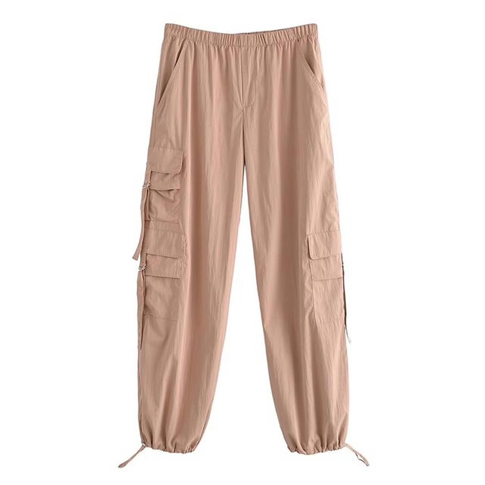 Parachute Pants Women's Fashion Jogging Cargo Pants Casual High Elastic