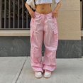 Parachute Pants for Women Y2K Baggy Cargo Pants Drawstring Trousers Low