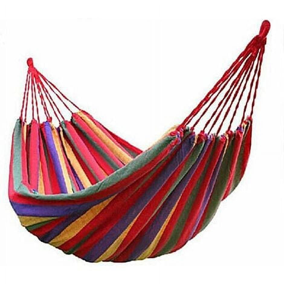 Parachute Portable Canvas Hammock Cotton Breathable Garden Hammock Portable Travel Camping For Double Max Load 300 Kg Multicolor 2 Person, Red