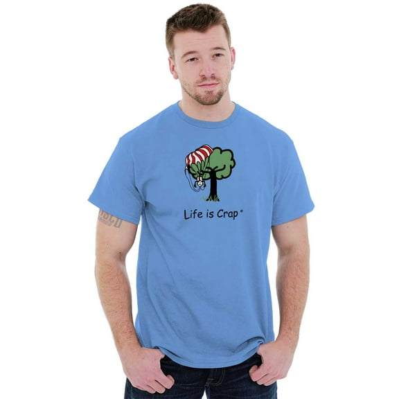 Parachute Tree Accident Fall Novelty Men's Big & Tall Crewneck Graphic Tee Brisco Brands 3X