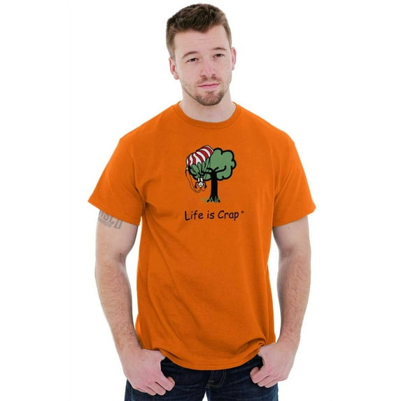 Parachute Tree Accident Fall Novelty Men's Big & Tall Crewneck Graphic Tee Brisco Brands 2X