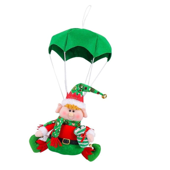 Parachuting Elf Decoration That Folds for Storage After Display