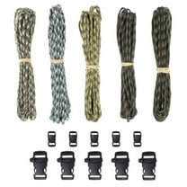 Paracord Bracelet Kit - 125 Feet of 550 Paracord with 10 Black Side Release Buckles - 5 Hanks of 25 Feet of 550 Paracord - Perfect for Crafting Bracelet, Lanyard, Keychain