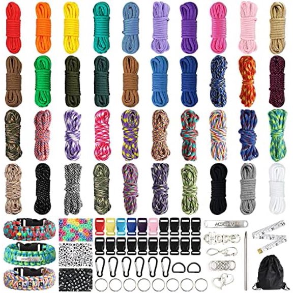 Paracord Bracelet Kit - 40 Colors, 10 Feet, Complete Accessories for Making Bracelets, Lanyards, Dog Collar$$Other