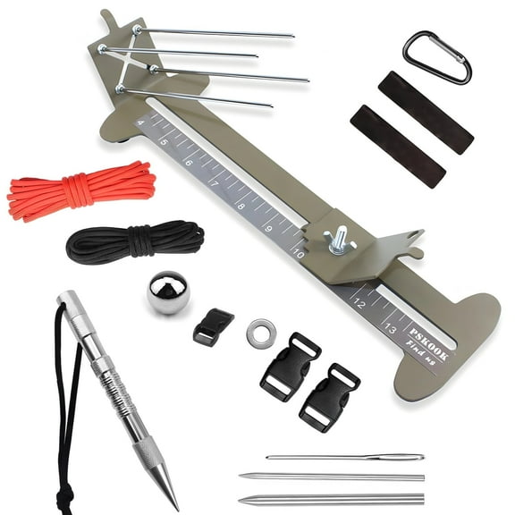 Paracord Bracelet Making Kit, Metal Jig Bracelet Maker with Adjustable Width, Paracord Jig Weaving Tools Accessories, Marlinspike Needles Buckles Ropes DIY Set, Paracord Bracelet Making Supplies