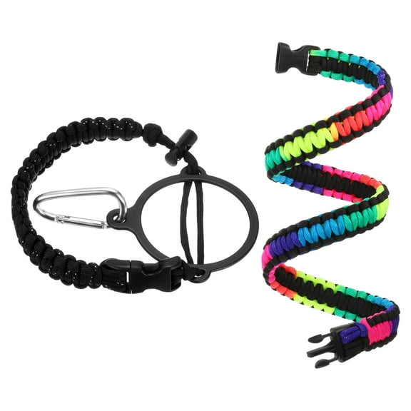 Paracord Handle, Water Bottle Handle Strap, Paracord Cap Strap Cord, Black/White