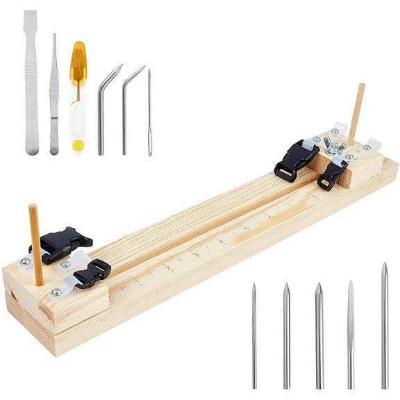 Paracord Jig Bracelet Maker Adjustable Length Wooden Jig Bracelet Maker Wristband Maker Wooden Frame Paracord Bracelets Kit Paracord Braiding Weaving Craft Tool