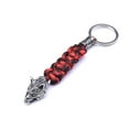 thumbnail image 1 of Paracord Key Ring with Wolf Head and Beads Durable Rope Weaving Keychain Stainless Steel Keyring 15cm Length Paracord, 1 of 6