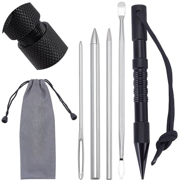 Paracord Knotters Tool with 1Pcs Paracord FID Set Metal Marlinspike Set Stitching Lacing Needles Smoothing Knotter Tools DIY