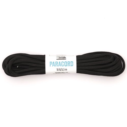 Paracord Nylon Black Paracord, 1 Each