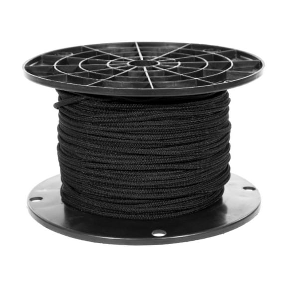 Paracord Planet 1/8" x 250 Ft Black Shock Cord - Diamond Weave Elastic Cord