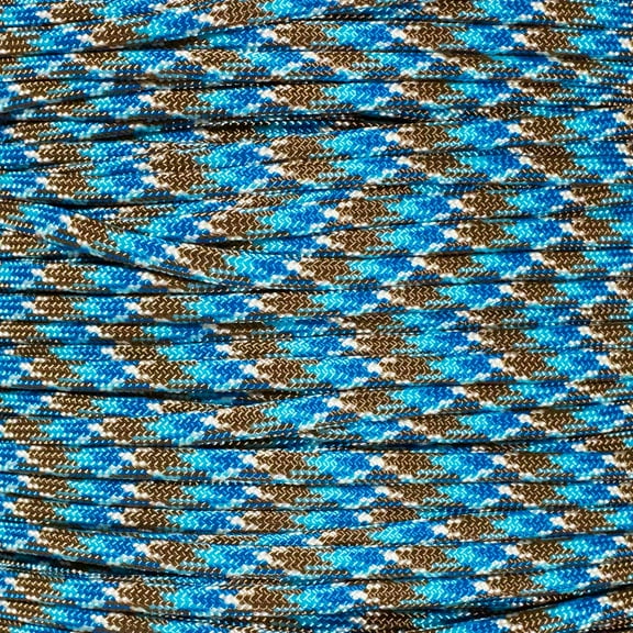 Paracord Planet 10', 25', 50', 100' Hanks of Parachute 550 Cord Type III 7 Strand Paracord in Over 50 Cold Color Dominant Color Patterns