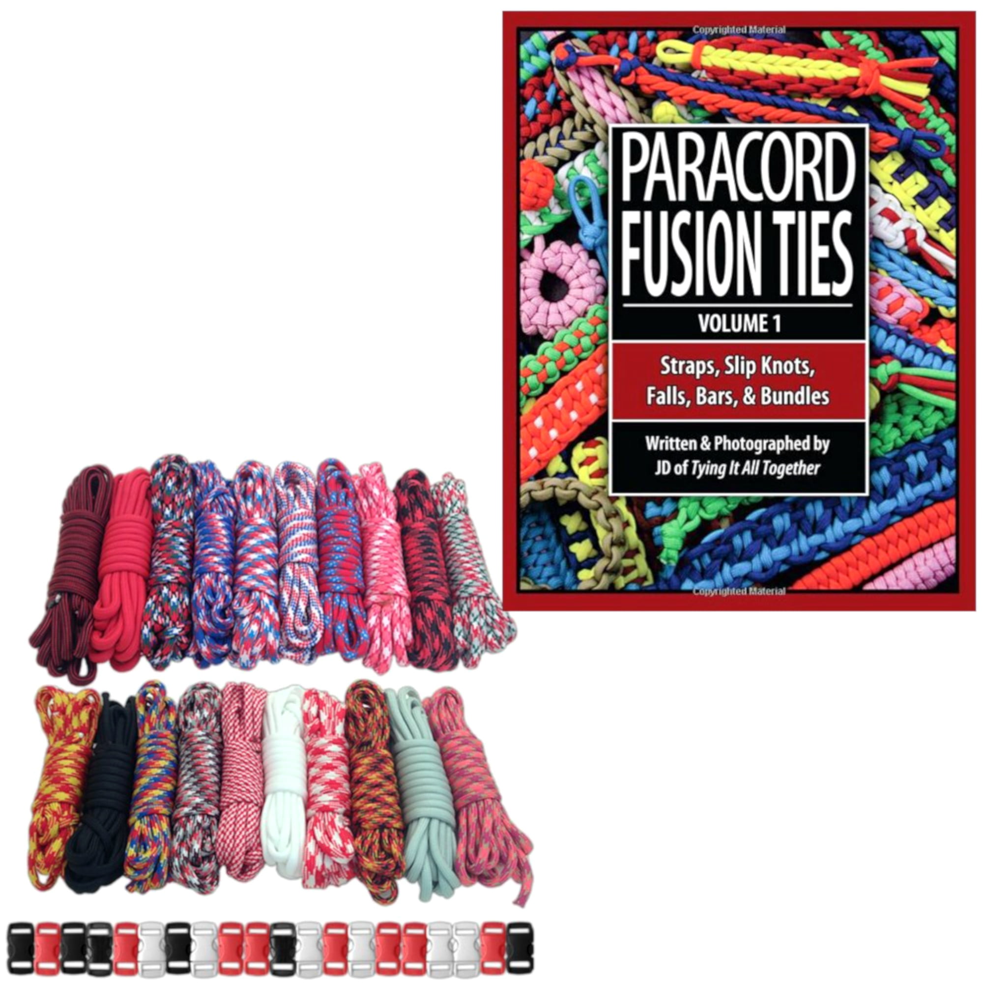 550 Paracord Kit for Parachute Cord Bracelet 200 feet and 20 Color Buckles  *USA*