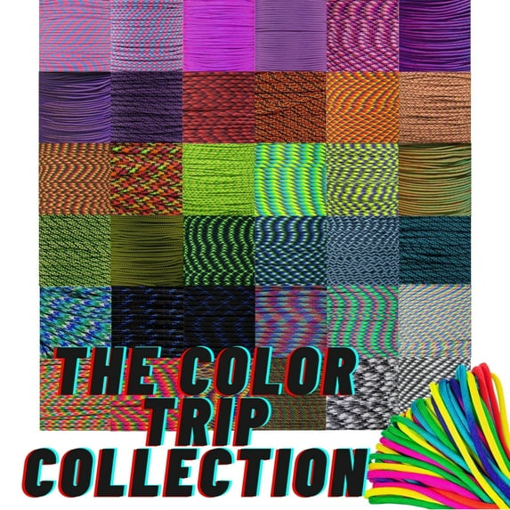 Paracord Planet | 550 Paracord 10 FT (Hanks) Trippy Colors – Type III 550 LB Test Parachute Cord