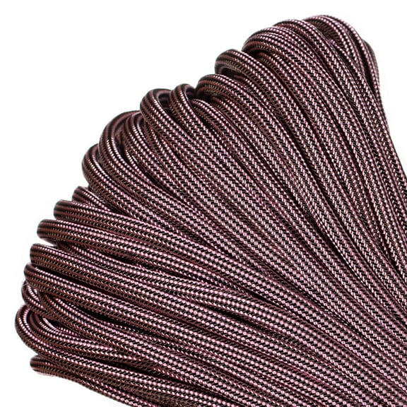 Paracord Planet 550 lb Type III Parachute Cord, 10 Feet, Rose with Black Stripes