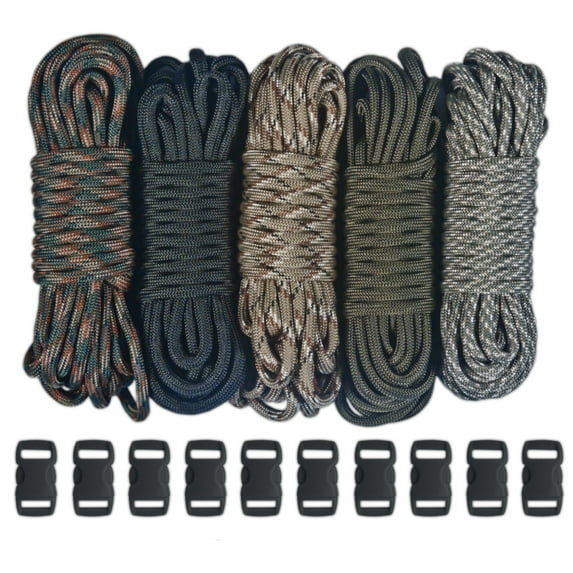 Paracord Planet 550lb Type III Paracord Combo Crafting Kit, 10 feet x 200 feet Assorted Nylon Parachute Cord