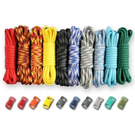 Paracord Planet 550lb Type III Paracord Combo Crafting Kits with Buckles